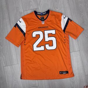 Nike Denver Broncos Devontae Booker #25 Jersey Orange NFL Football Size Large